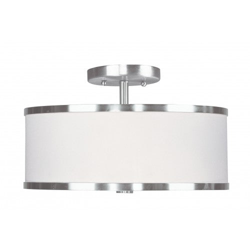 2 Light Brushed Nickel Ceiling Mount Livex