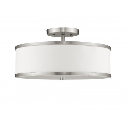 3 Light Brushed Nickel Ceiling Mount Livex