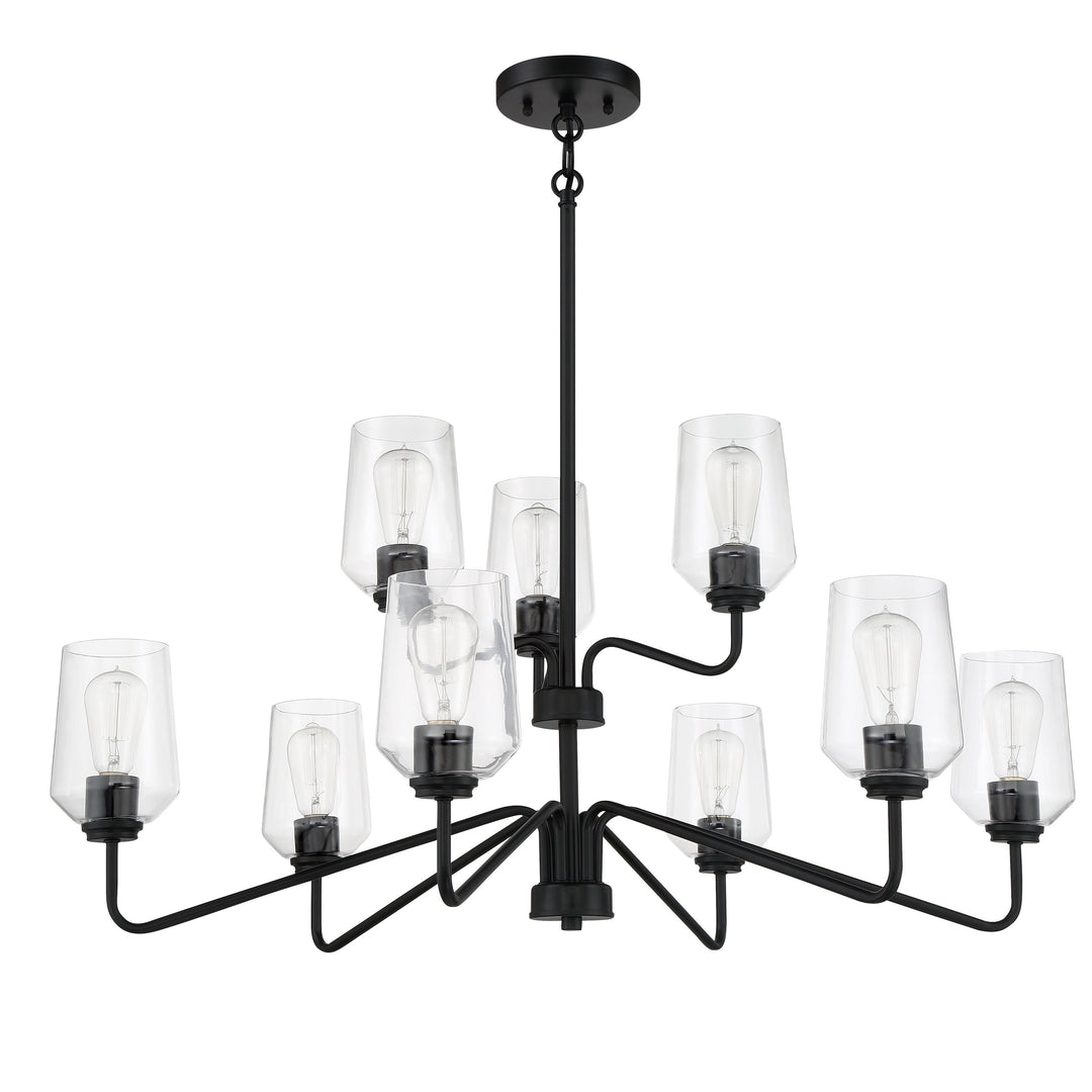 Shayna 9 Light Chandelier in Flat Black CRAFTMADE