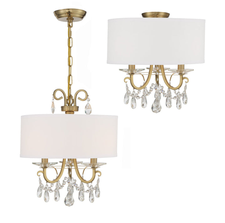 Crystorama Crystorama Othello 3 Light Spectra Crystal Vibrant Gold Mini Chandelier