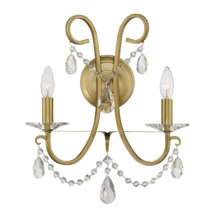 Othello 2 Light Spectra Crystal Vibrant Gold Sconce Crystorama