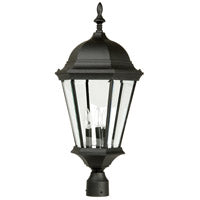 Straight Glass Cast 3 Light Outdoor Post Mount in Textured Black CRAFTMADE