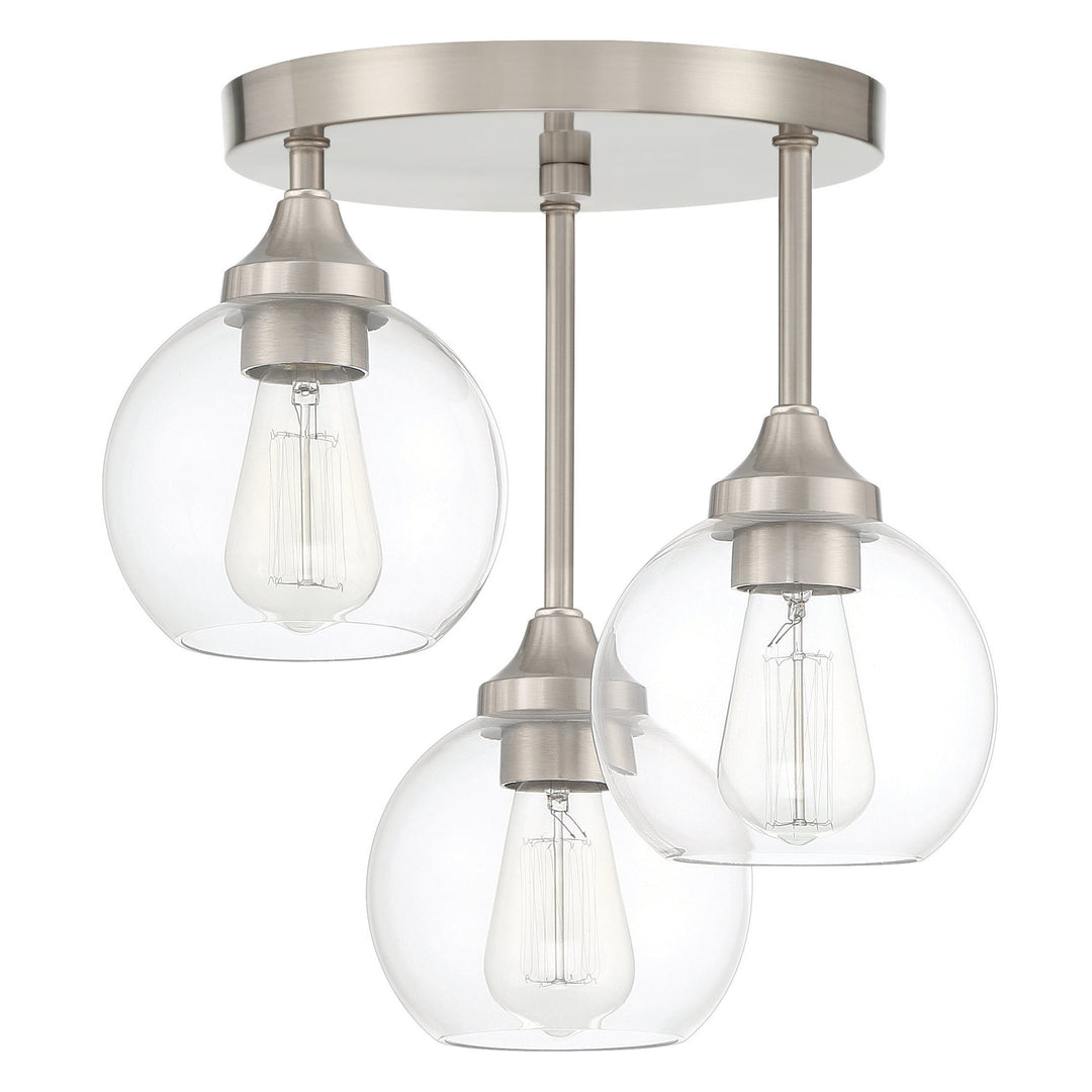 Glenda 3 Light Semi Flush in Brushed Polished Nickel CRAFTMADE