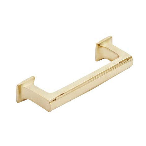 7 Inch Solid Brass Art Deco Skyscraper Pull (Polished Brass Finish) Copper Mountain Hardware