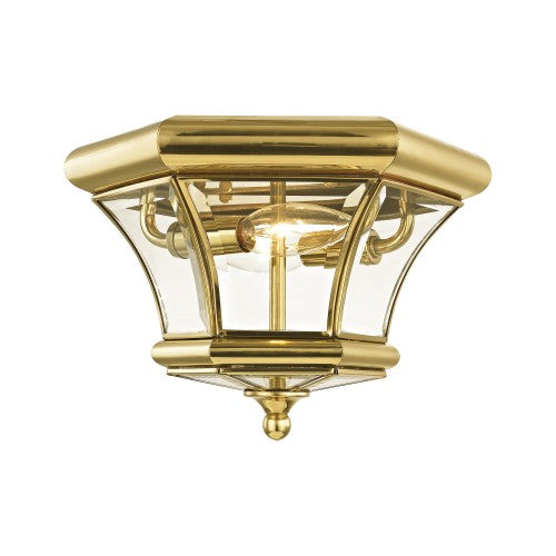 2 Light Polished Brass Ceiling Mount Livex