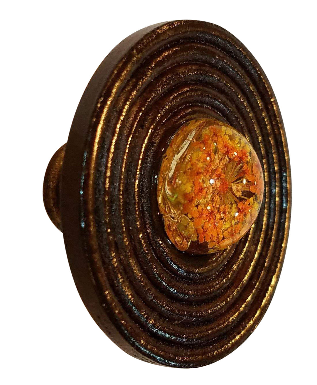 COPPER MOUNTAIN HARDWARE Wooden Oversized Cabinet or Furniture Knob in Antique Brass