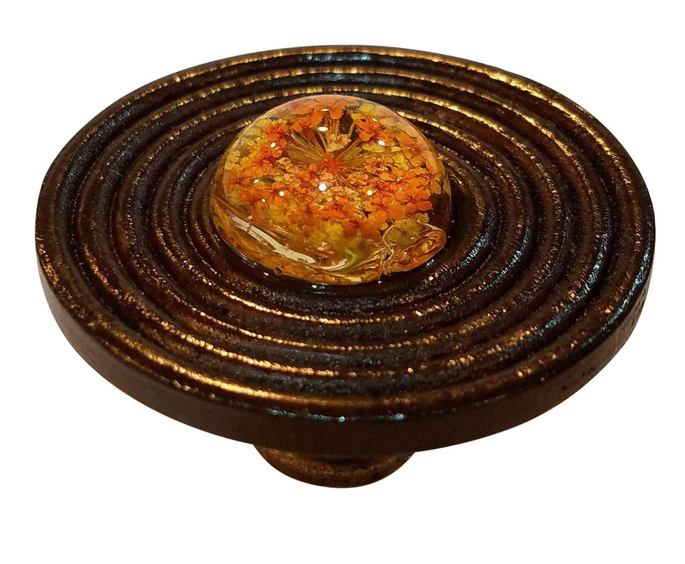 COPPER MOUNTAIN HARDWARE Wooden Oversized Cabinet or Furniture Knob in Antique Brass