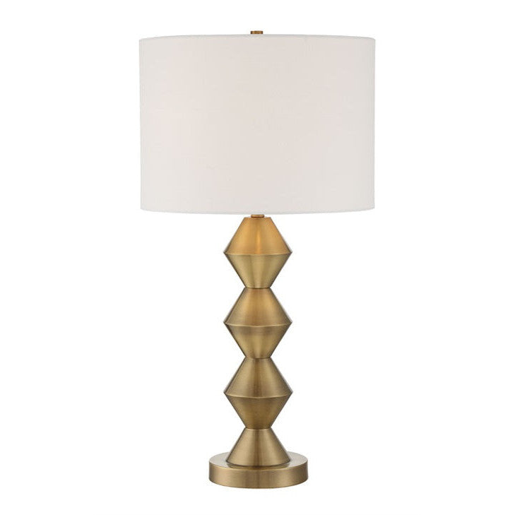 1 Light Plated Metal Base Table Lamp in Antique Brass CRAFTMADE