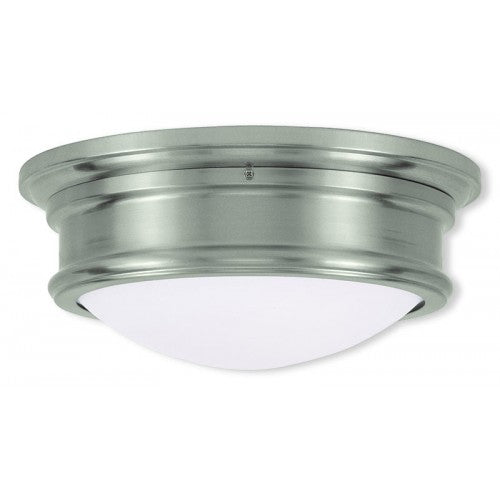 2 Light Brushed Nickel Ceiling Mount Livex