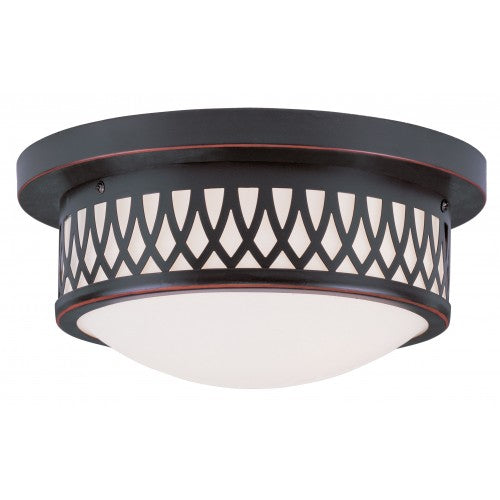 2 Light Olde Bronze Ceiling Mount Livex