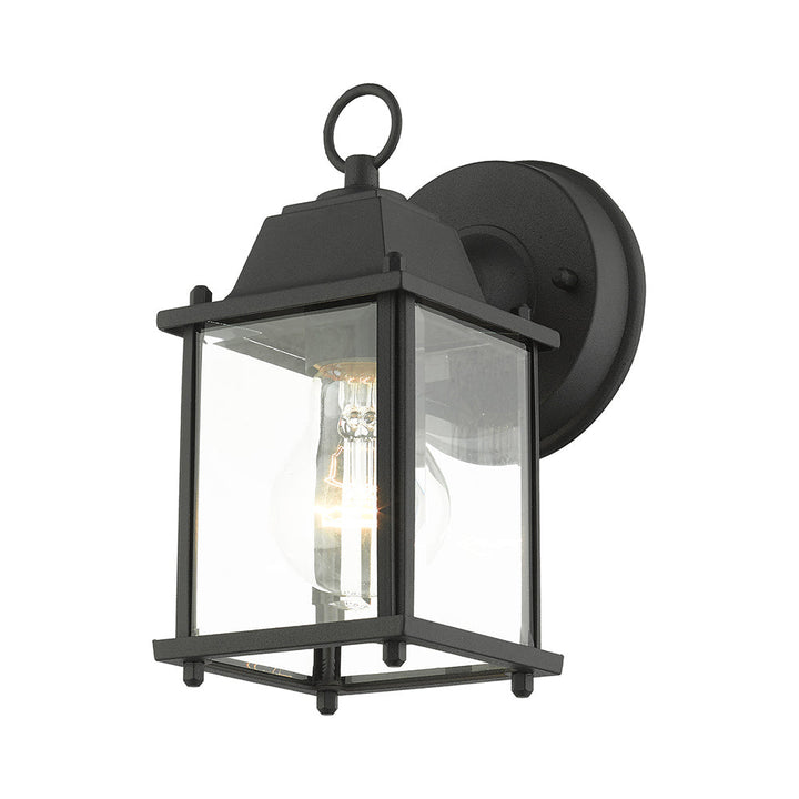 1 Light Textured Black Outdoor Wall Lantern Livex