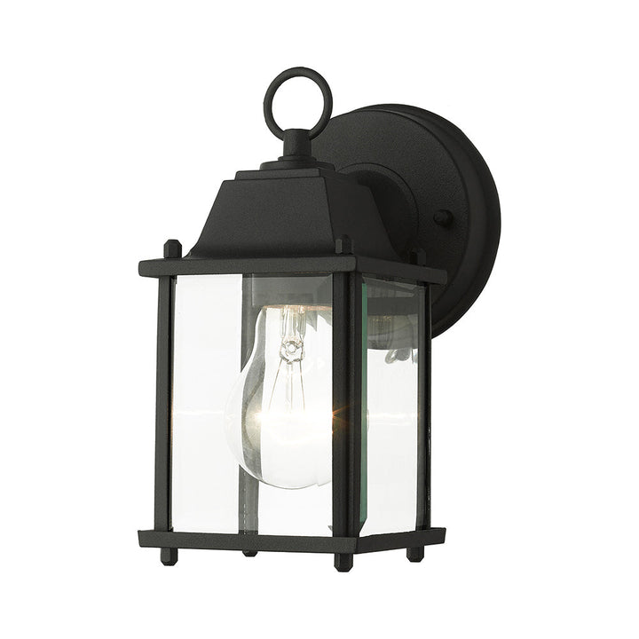 1 Light Textured Black Outdoor Wall Lantern Livex