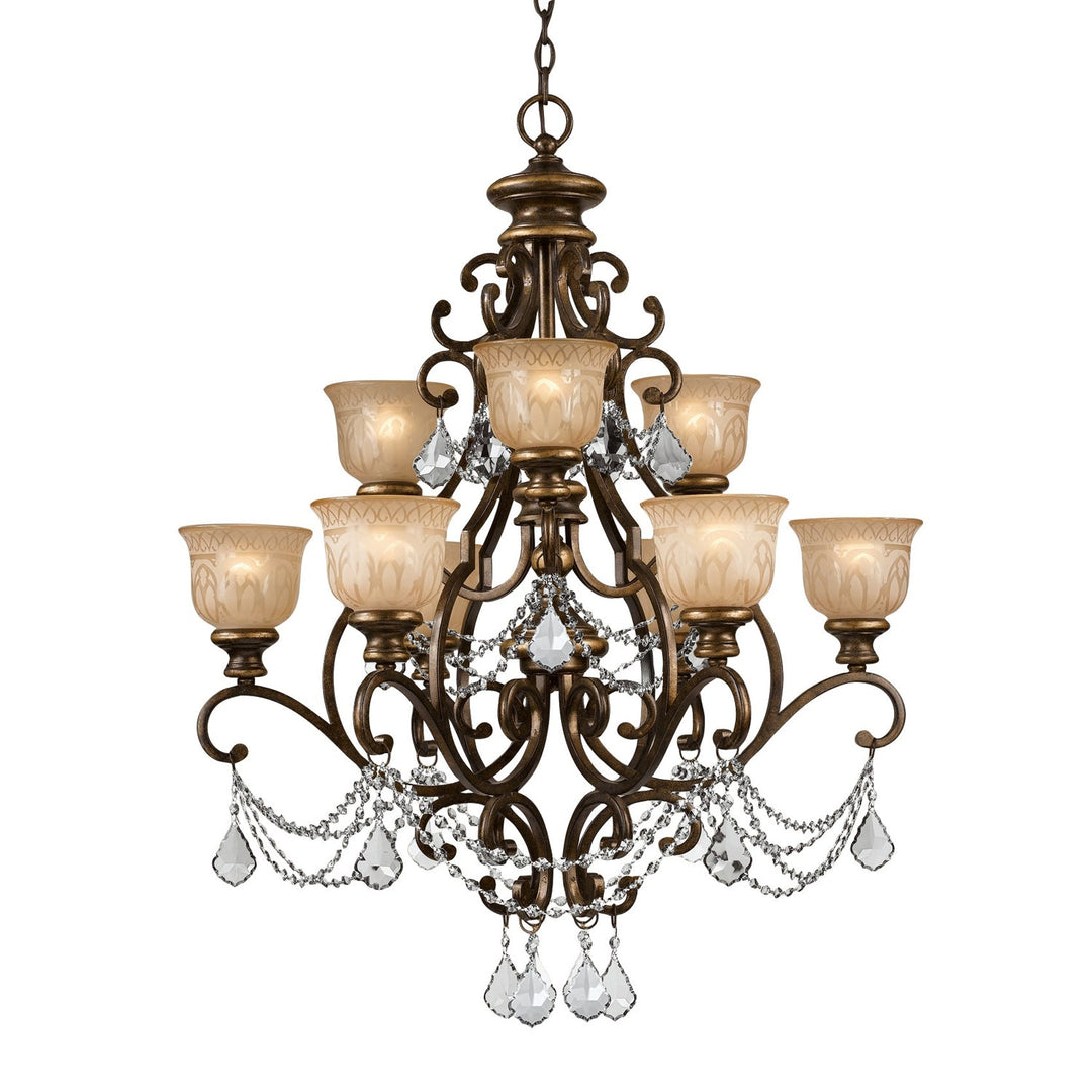 Crystorama Crystorama Norwalk 9 Light Clear Crystal Bronze Umber Chandelier