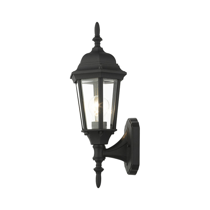 1 Light Textured Black Outdoor Wall Lantern Livex