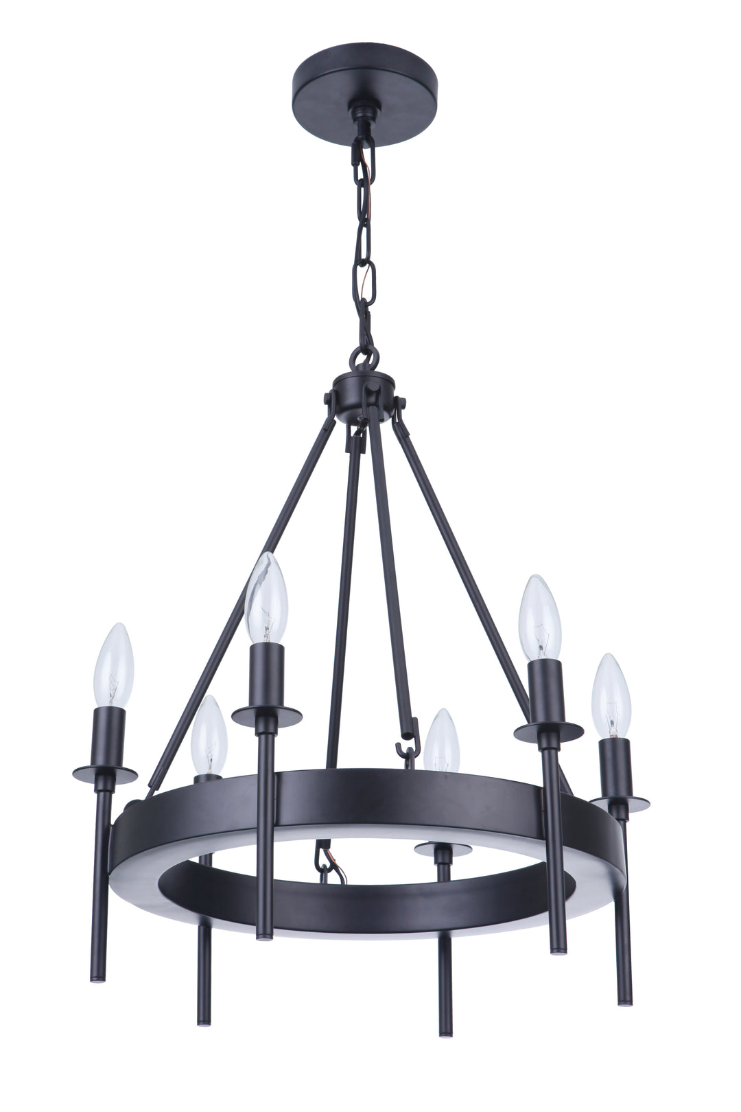 Larrson 6 Light Chandelier in Flat Black CRAFTMADE