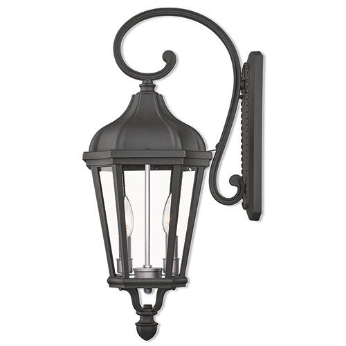 2 Light Textured Black Outdoor Wall Lantern Livex