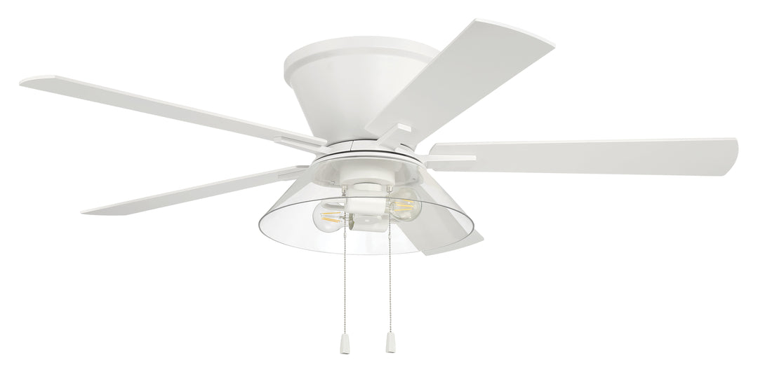 52" Insight White Finish, White/Washed Oak Blades, Integrated Light kit Included CRAFTMADE