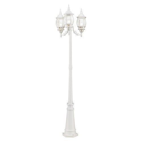 3 Light Textured White Outdoor Post Light Livex