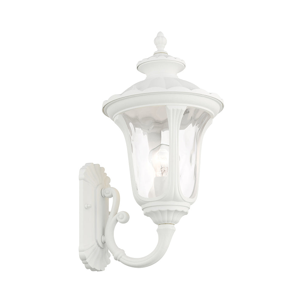 1 Light Textured White Outdoor Wall Lantern Livex