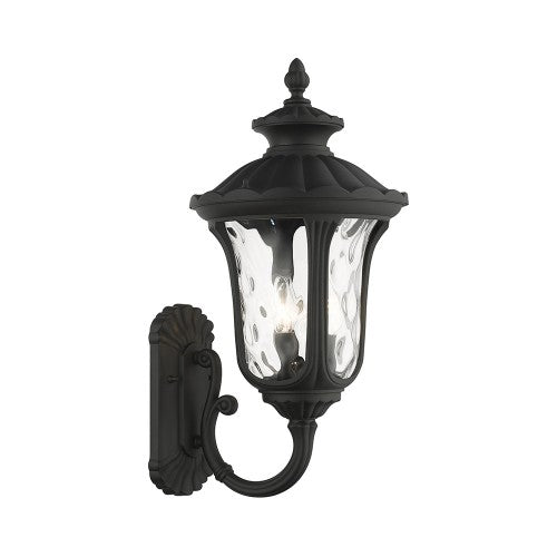 3 Light Textured Black Outdoor Wall Lantern Livex