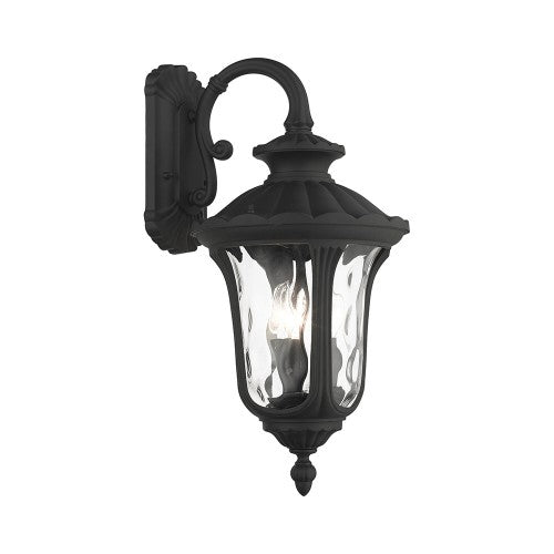 3 Light Textured Black Outdoor Wall Lantern Livex