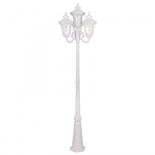 4 Light Textured White Outdoor Post Light Livex