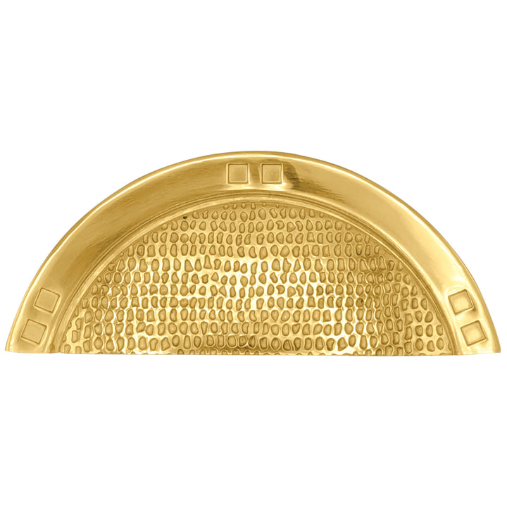 4 Inch Overall (3 Inch c-c) Solid Brass Arts & Crafts Cup Pull (Several Finishes Available)