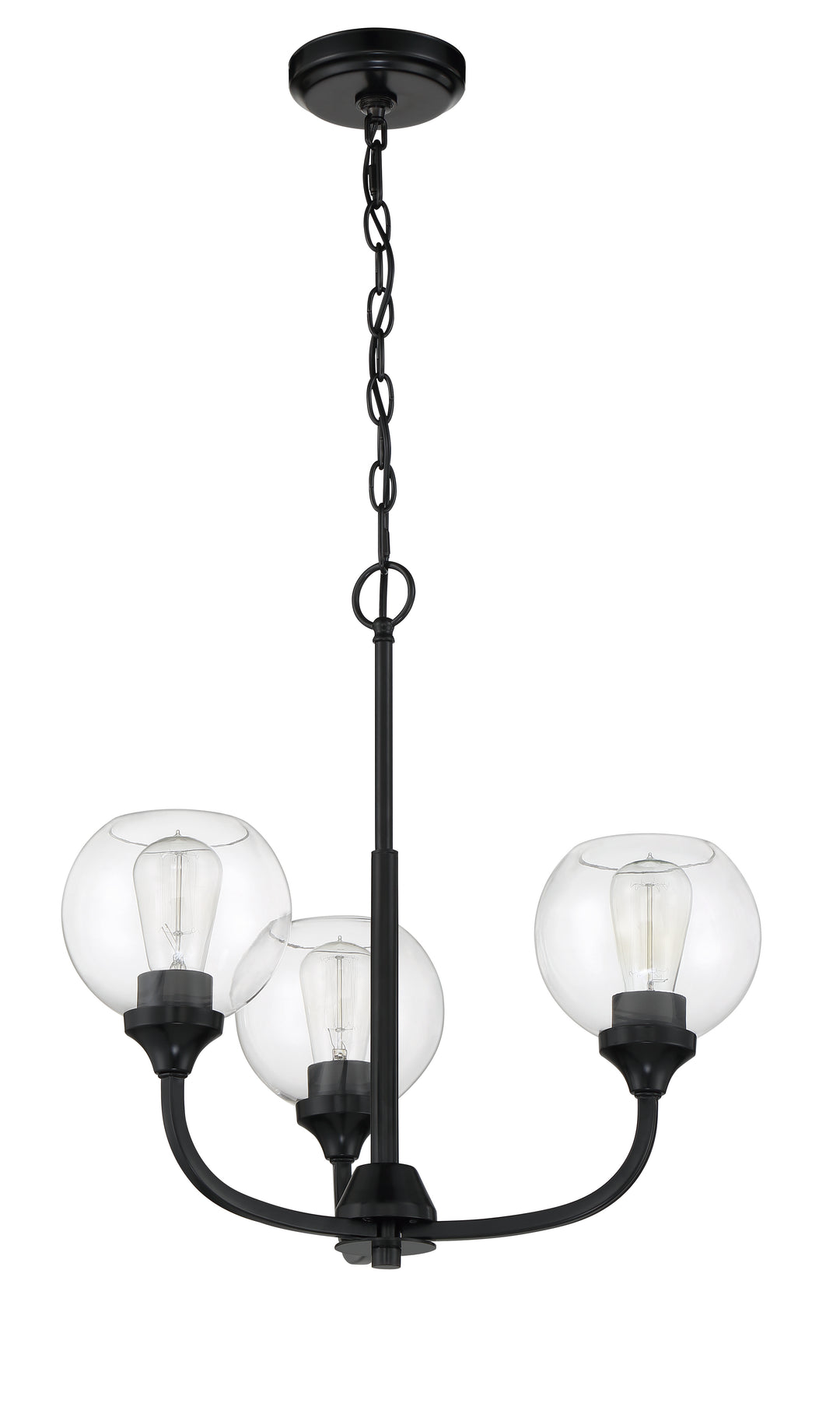 Glenda 3 Light Chandelier in Flat Black CRAFTMADE