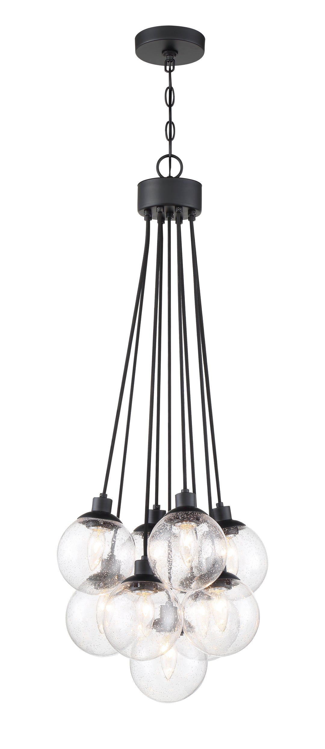 Que 9 Light Pendant in Flat Black CRAFTMADE