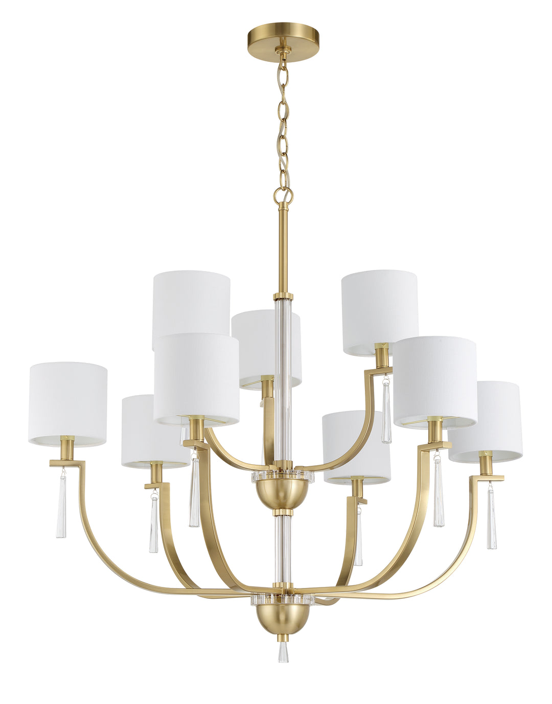 Fortuna 9 Light Chandelier in Satin Brass CRAFTMADE