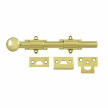 8 Inch Deltana Heavy Duty Surface Bolt (Polished Brass Finish) DELTANA