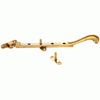 8 Inch Long Georgian Roped Casement Window Stay (Polished Brass Finish) Copper Mountain Hardware