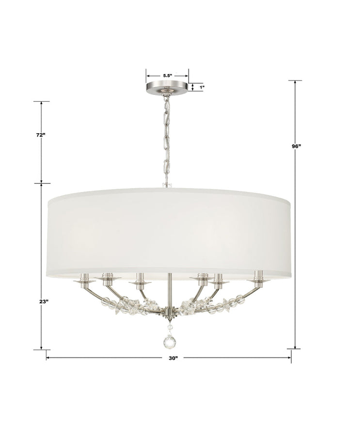 Crystorama Crystorama Mirage 6 Light Polished Nickel Drum Shade Chandelier