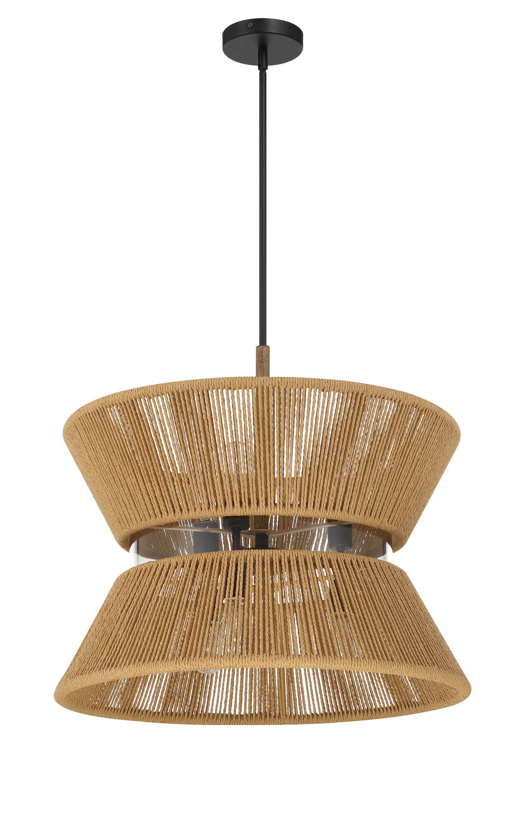 Serena 6 Light Pendant in Flat Black/Walnut CRAFTMADE