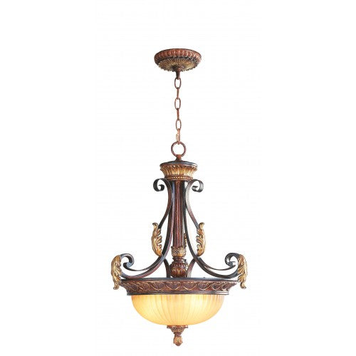 3 Light Verona Bronze Inverted Pendant Livex