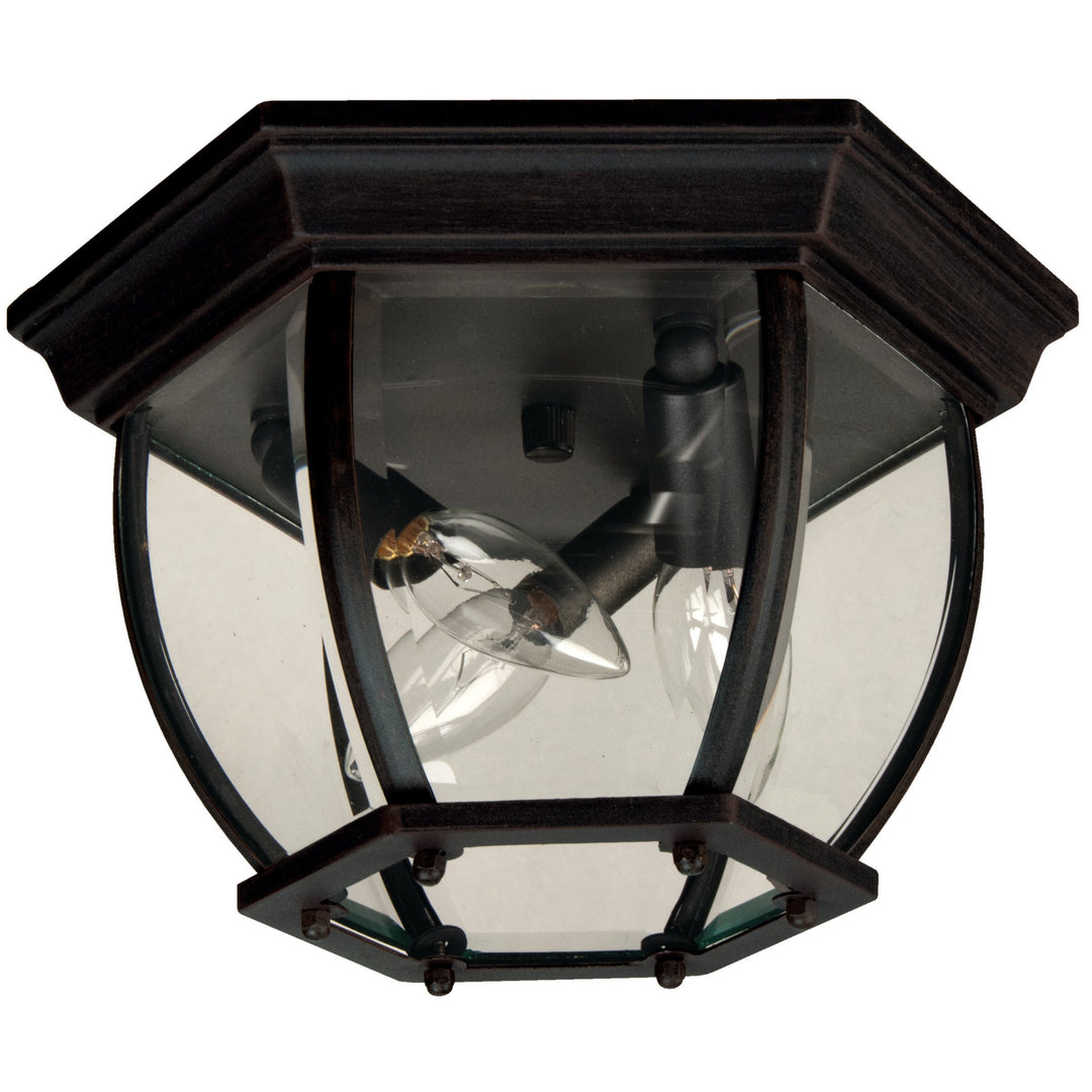 Bent Glass 3 Light Outdoor Flushmount in Textured Black CRAFTMADE