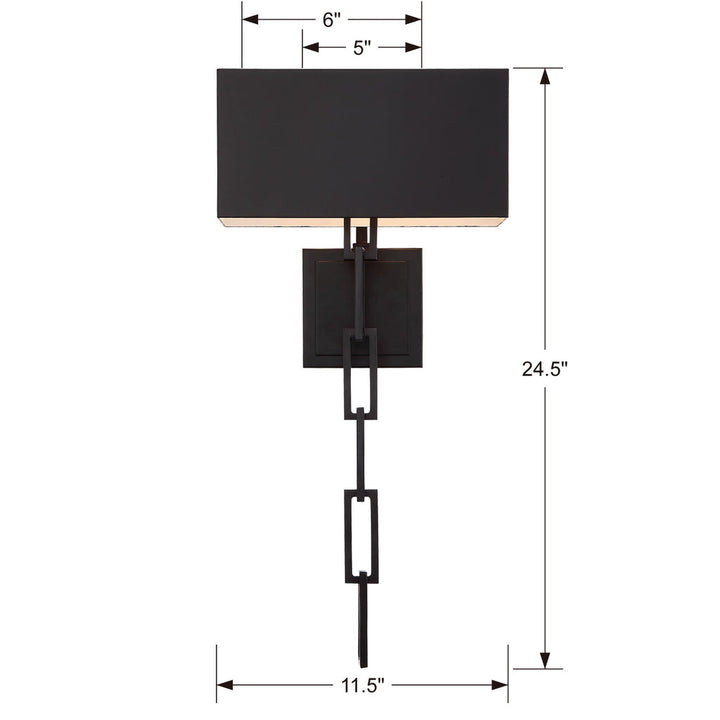 Crystorama Crystorama Brian Patrick Flynn Alston 2 Light Matte Black + White Sconce