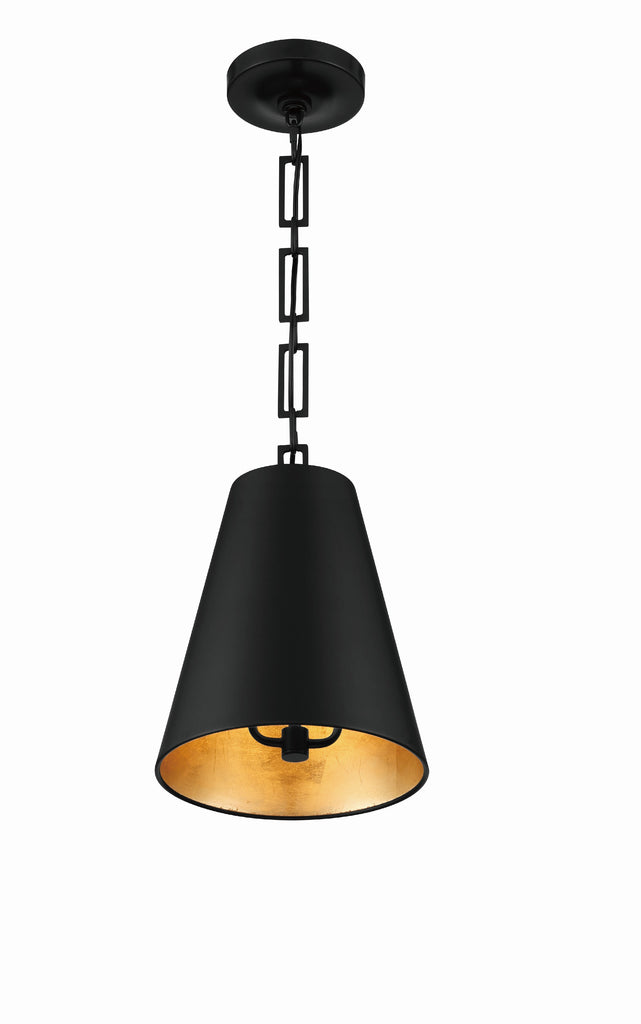 Brian Patrick Flynn Alston 2 Light Matte Black + Antique Gold Mini Pendant Crystorama