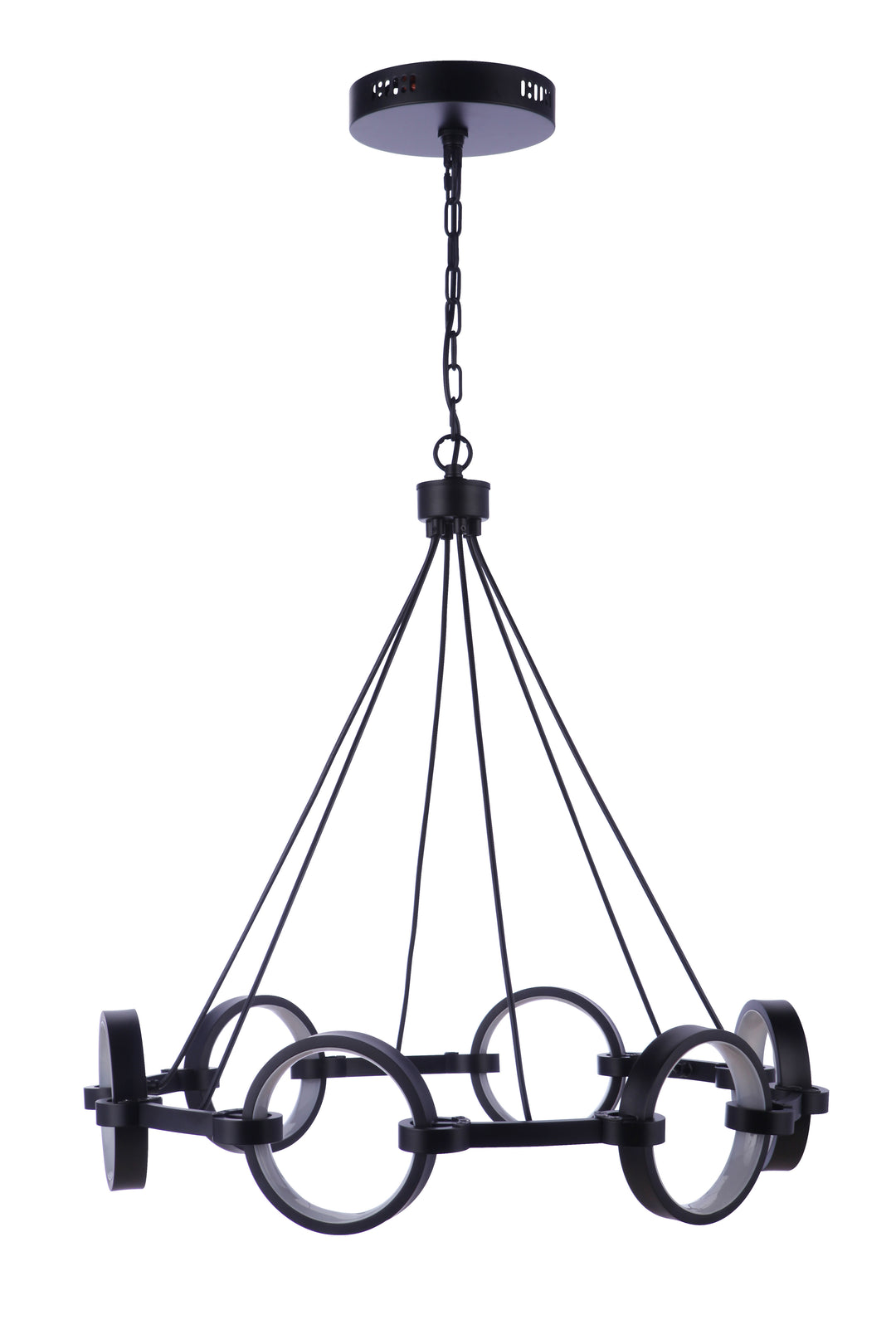 Context 6 Light LED Chandelier in Flat Black CRAFTMADE