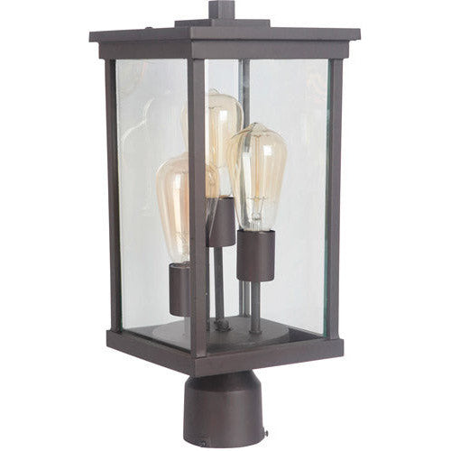 Riviera III 3 Light Large Outdoor Post Mount in Oiled Bronze Outdoor CRAFTMADE