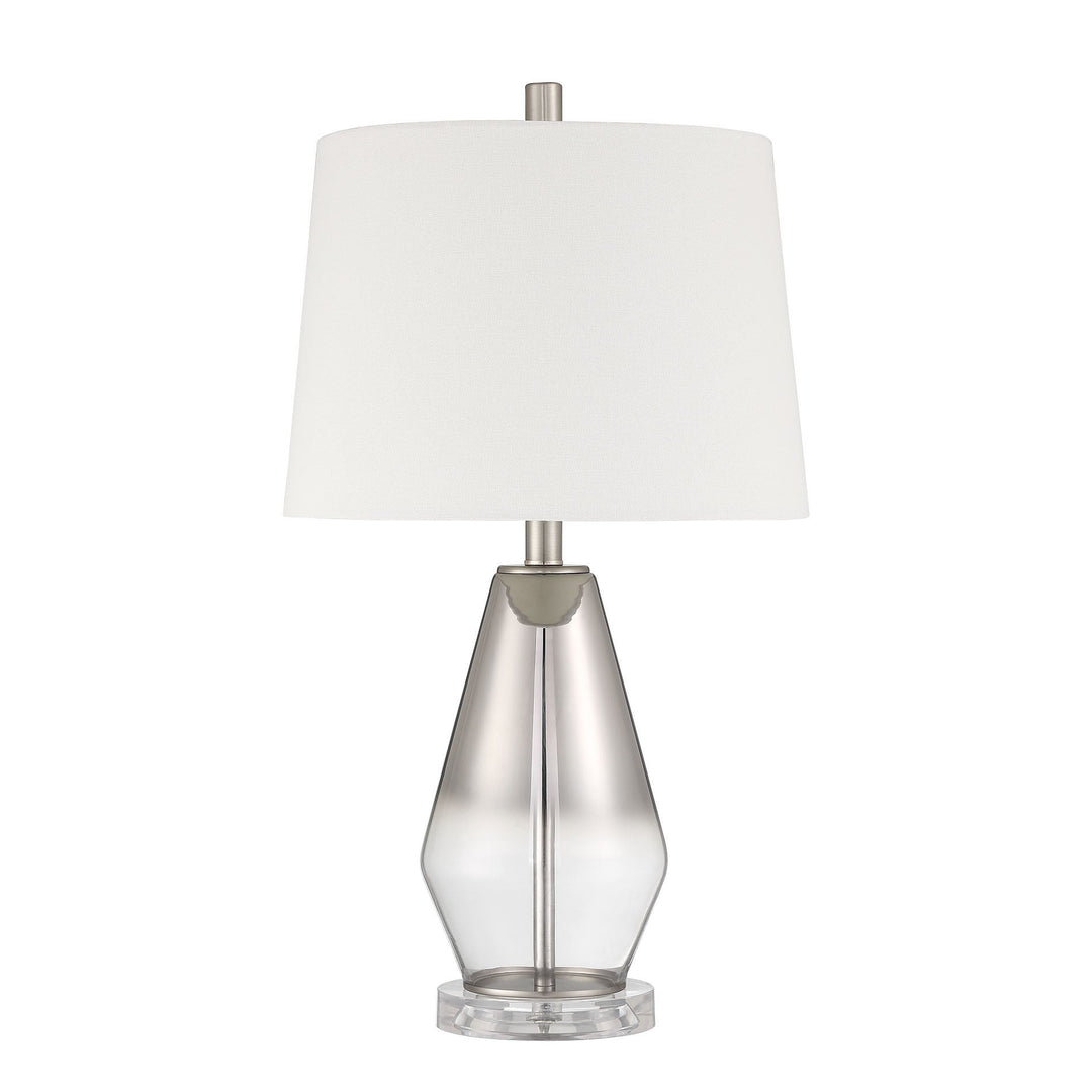 1 Light Glass/Metal Base Table Lamp in Ombre Mercury/Brushed Nickel CRAFTMADE