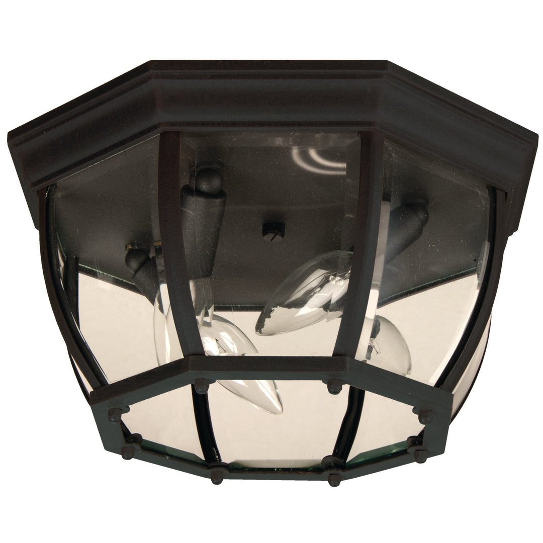 Bent Glass 4 Light Outdoor Flushmount in Textured Black CRAFTMADE