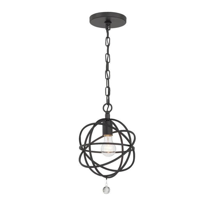 Solaris 1 Light Black Mini Pendant Crystorama