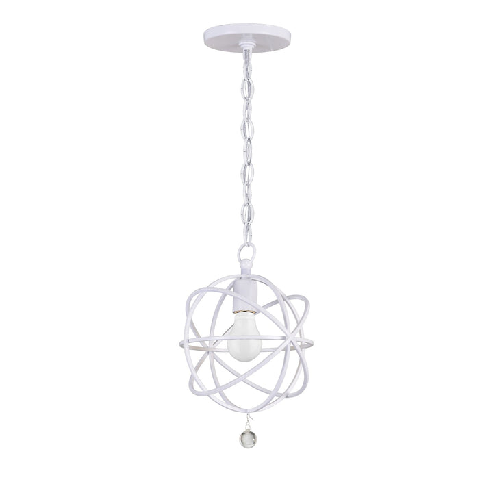 Solaris 1 Light Wet White Mini Pendant Crystorama