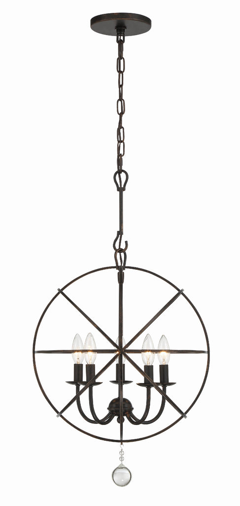 Crystorama Crystorama Solaris 5 Light English Bronze Mini Chandelier