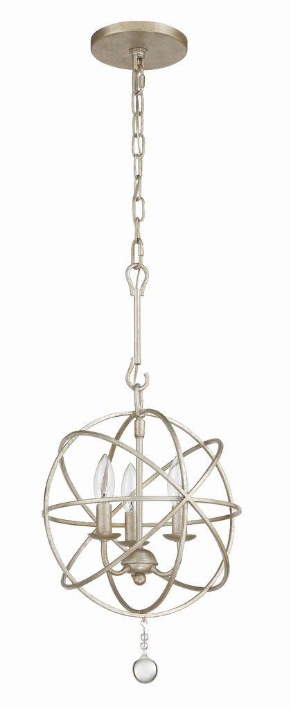 Crystorama Crystorama Solaris 3 Light Olde Silver Mini Chandelier