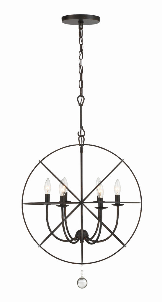Crystorama Crystorama Solaris 6 Light English Bronze Sphere Chandelier