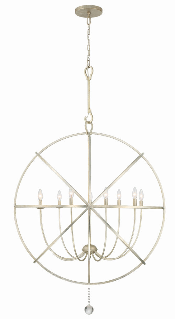 Crystorama Crystorama Solaris 9 Light Olde Silver Sphere Chandelier
