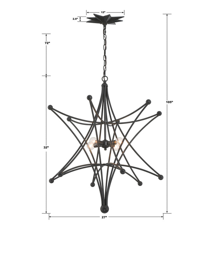 Crystorama Crystorama Astro 4 Light Black Chandelier