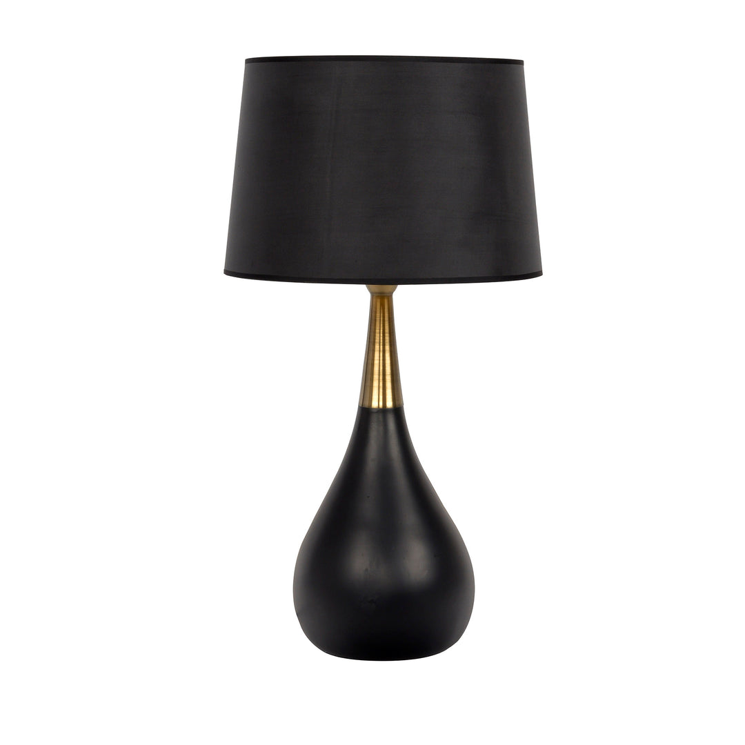 1 Light Metal/Poly Base Table Lamp in Black/Antique Brass CRAFTMADE